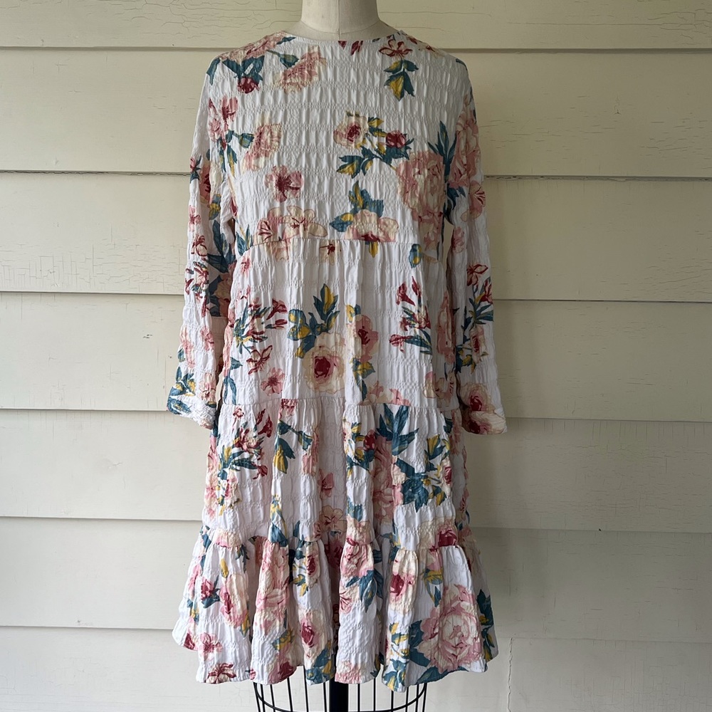 Zara Floral Printed Tiered Baby Doll Dress, NWT, Size S